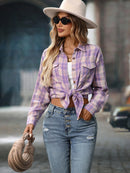 Plaid Button-Down Oversized Shirt