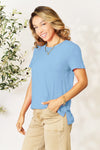 Basic Bae Bamboo Full Size Round Neck Short Sleeve T-Shirt Plus Size Light Blue