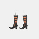 Alloy Wooden Boots Earrings Black One Size