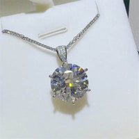 10 Carat Moissanite 925 Sterling Silver Pendant Necklace - Store 42