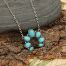 Artificial Turquoise Alloy Pendant Necklace Turquoise One Size