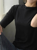 Men's Solid Color Short Sleeve T-Shirt - 100% Polyester, Slightly Stretchy, Imported - Store 42