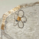 Elegant Two-Tone Daisy Flower Ring with Gold-Toned Center – Floral Inspired Jewelry - Store 42