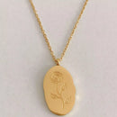 18K Gold-Plated Engraved Pendant Necklace style six One Size