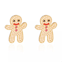 Alloy Gingerbread Man Stud Earrings