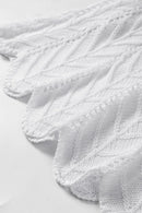 Tie Straps Wave Stripes Textured Eyelet Knitted Vest