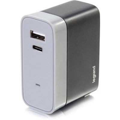 C2G NovaCharge 2-Port USB-C & USB-A Wall Charger, 5.4A Fast Charging Power Adapter