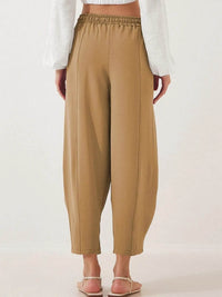 Full Size Drawstring Wide Leg Cropped Pants Plus Size - Store 42