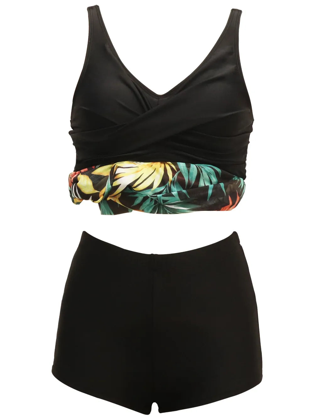 Printed Wide Strap Two-Piece Swim Set