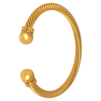 18K Gold-Plated Stainless Steel Twisted Cable Cuff Bracelet - Stylish and Durable Design - Store 42