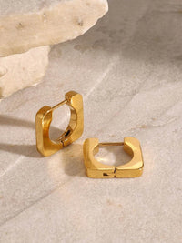 18K Gold-Plated Stainless Steel Square Earrings - Elegant & Durable Jewelry for All Occasions - Store 42