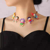 18K Gold-Plated Bead Charm Necklace Multicolor One Size