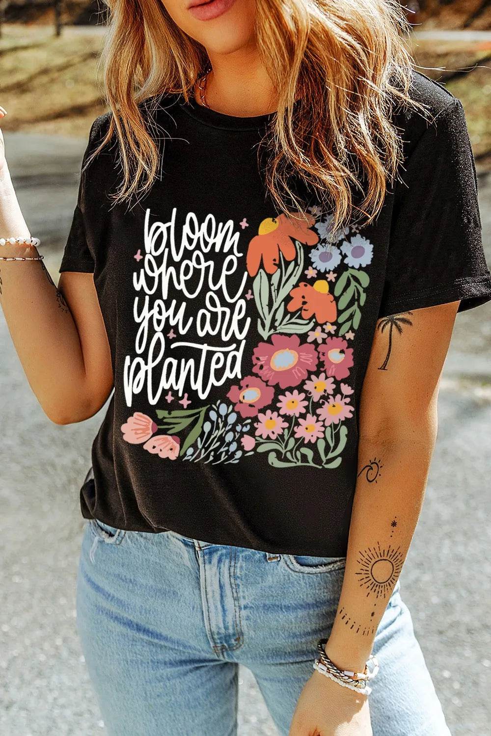Trendy Graphic Round Neck Short Sleeve T-Shirt - Slightly Stretchy, Soft Polyester Cotton Blend - Store 42