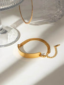 Elegant 18K Gold-Plated Stainless Steel Bracelet - Durable & Stylish Accessory - Store 42