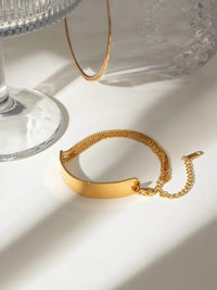 Elegant 18K Gold-Plated Stainless Steel Bracelet - Durable & Stylish Accessory - Store 42