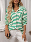 Striped Button Up Long Sleeve Shirt