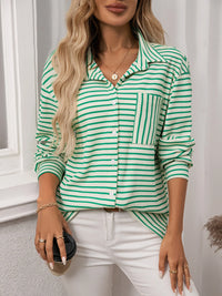 Striped Button Up Long Sleeve Shirt