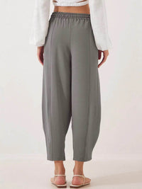Full Size Drawstring Wide Leg Cropped Pants Plus Size - Store 42