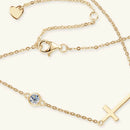 Elegant Cross Moissanite Necklace in 925 Sterling Silver with 18K Gold-Plating, 0.3 Ct - Store 42