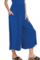 Zenana Double Layered Short Sleeve Jumpsuits