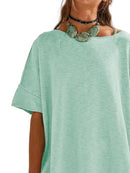 Oversized Round Neck Drop-Shoulder T-Shirt