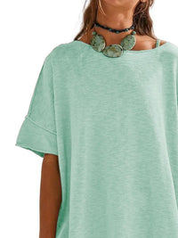 Oversized Round Neck Drop-Shoulder T-Shirt