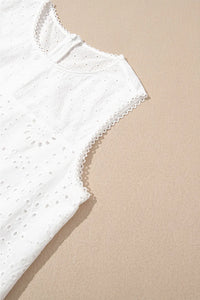 Floral Eyelet Embroidered Sleeveless Shift Dress
