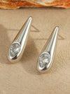18K Gold-Plated Zircone Teardrop Earrings Silver One Size