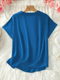 Casual Notched Short Sleeve Blouse