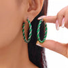 Elegant Christmas Twisted Hoop Earrings in Alloy - Perfect Holiday Jewelry Accessory - Store 42