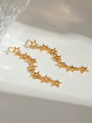 18K Gold-Plated Stainless Steel Cutout Star Earrings - Stylish, Durable, and Lightweight - Store 42