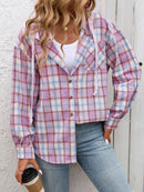 Plaid Button-Up Hooded Shirt
