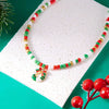 Christmas Themed Beaded Pendant Necklace Wreath One Size