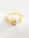 18K Gold-Plated Zircon Letter Ring B onesize