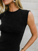 Basic Solid Color Round Neck T-Shirt for Comfortable Everyday Wear, 92% Rayon 8% Spandex - Store 42