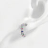 925 Sterling Silver Contrast Zircon Earrings Silver One Size