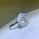 10 Carat Moissanite Ring in 925 Sterling Silver - Platinum-Plated Jewelry with Certificate - Store 42