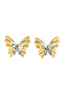 Elegant Two-Tone 18K Gold-Plated Stainless Steel Butterfly Earrings - Store 42