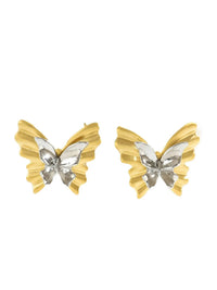 Elegant Two-Tone 18K Gold-Plated Stainless Steel Butterfly Earrings - Store 42