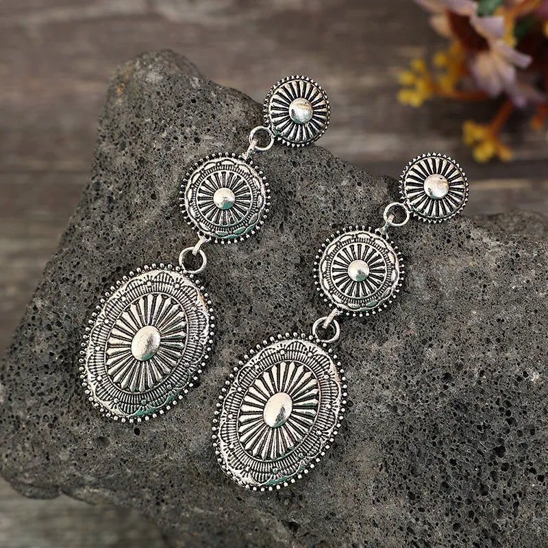 Stylish Vintage Alloy Dangle Earrings - One Size, Unique Design for Any Occasion