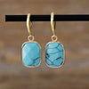 18K Gold-Plated Copper Dangle Earrings with Natural Stone - Elegant Boho Jewelry - Store 42