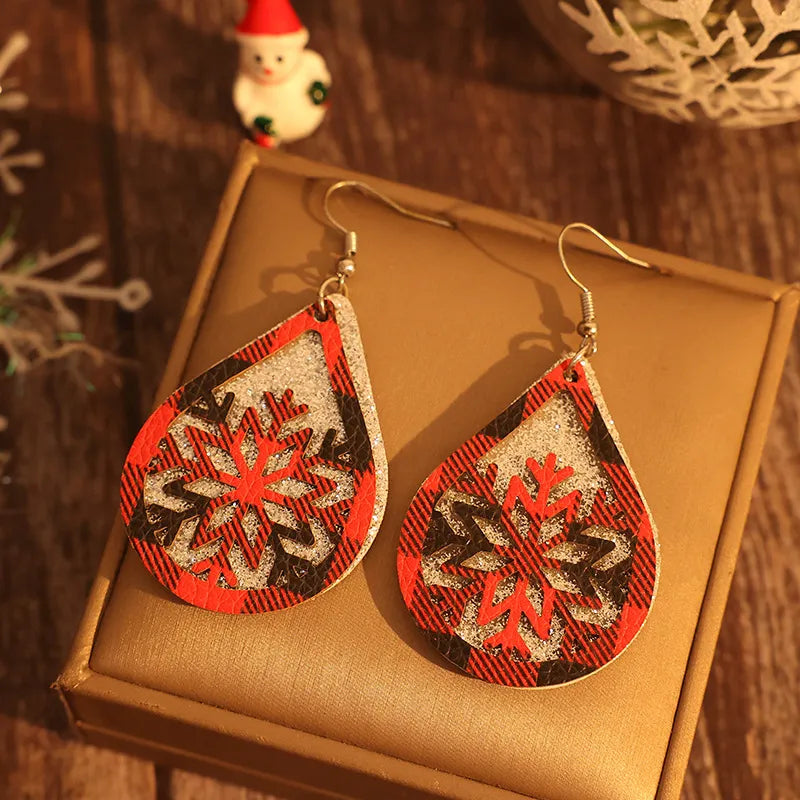 Stylish PU Leather Teardrop Earrings - Lightweight 2.8 Inch Alloy Jewelry for Effortless Elegance
