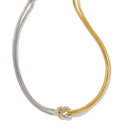 Titanium Steel Knotted Necklace Gold Silver Montage One Size