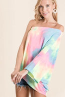 BiBi Tie Dye French Terry One Shoulder Top with Dolman - Store 42