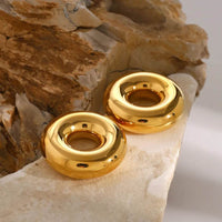 Elegant 18K Gold-Plated Stainless Steel Cutout Round Earrings – Lightweight & Stylish - Store 42