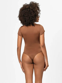Full Size Square Neck Short Sleeve Bodysuit - Store 42