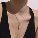 Elegant Stainless Steel Teardrop Necklace - 18K Gold-Plated & Platinum-Plated Design - Store 42