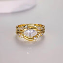 1 Carat Moissanite 925 Sterling Silver 3pcs Ring Set - Store 42