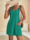 Full Size Knot Strap Romper with Pockets Plus Size - Store 42