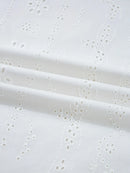 Eyelet Long Sleeve Blouse with Elastic Cuffs
